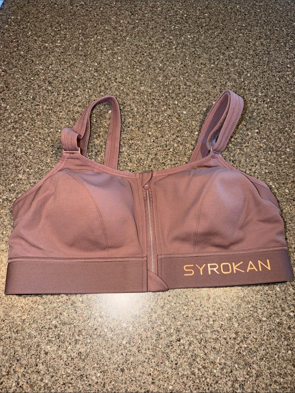 Syrokan Front-Zip Support Sports Bra Reconstructive Bra in Dusty Mauve